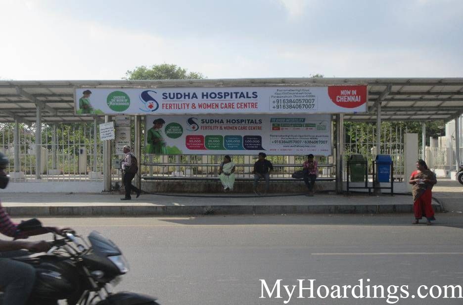 Nehru Park  Metro Bus Stop advertising, Advertising Company Chennai, Flex Banner in Chennai
